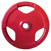 Viktskiva 25 kg, FitNord Tri Grip Olympic, mörkröd