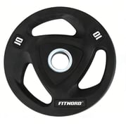 FitNord Viktskiva 10kg, Tri-Grip Black