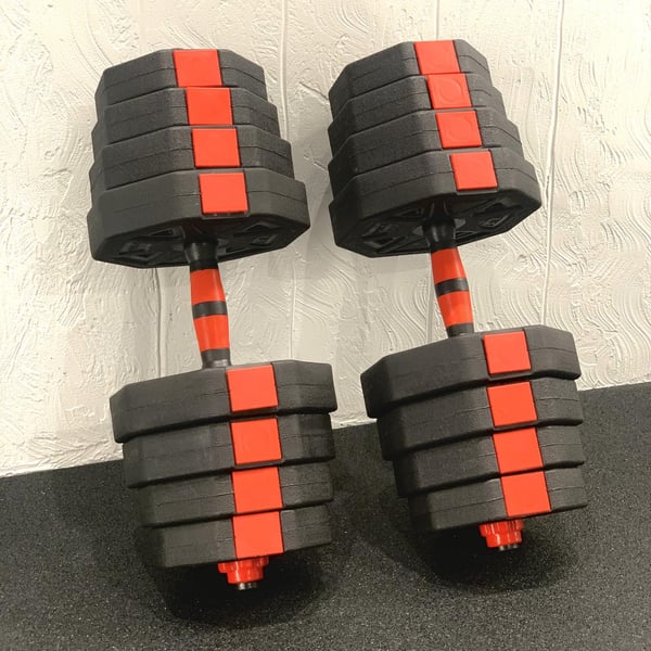 FitNord Justerbart Hantel- och Pump-set, Vinyl 30 kg 7