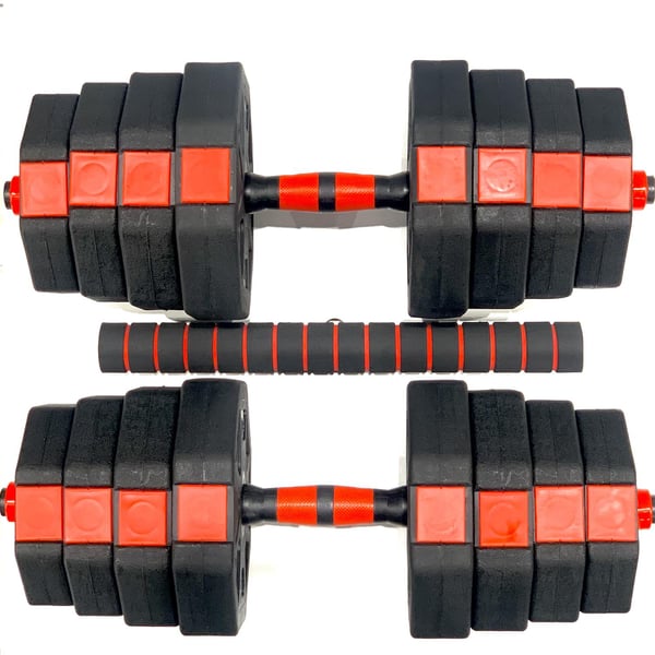 FitNord Justerbart Hantel- och Pump-set, Vinyl 30 kg 1