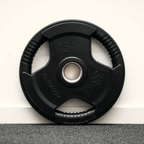 Viktskiva 15 kg, FitNord Tri-Grip Svart G2 3