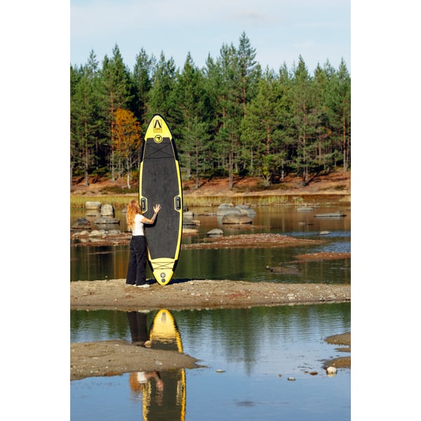 FitNord Aqua Leaf 340 SUP-brädset, Nordkapp (svart-gul), med kolfiberpaddel 2