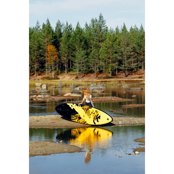 FitNord Aqua Leaf 340 SUP-brädset, Nordkapp (svart-gul), med kolfiberpaddel 3