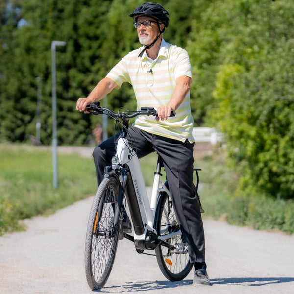 FitNord Ava 500 Compact Elcykel, vit (630 Wh batteri)  med ytterligare ett års garanti 2