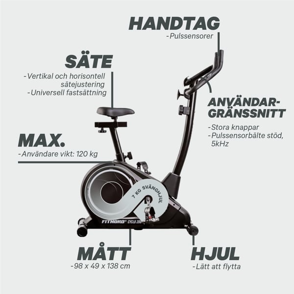 FitNord Cyclo 200 Motionscykel 7