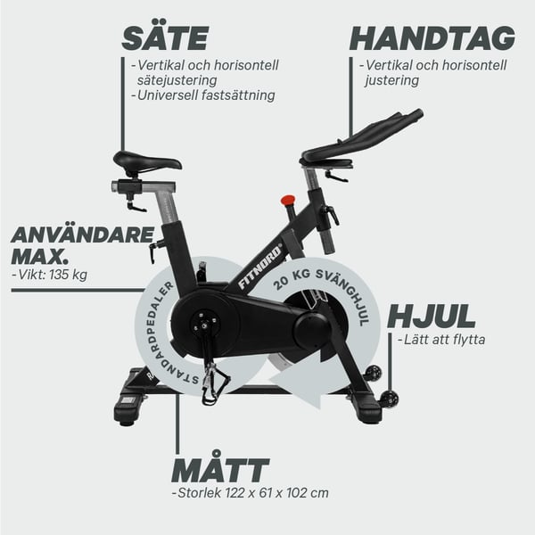 FitNord Racer 500 Spinningcykel 15