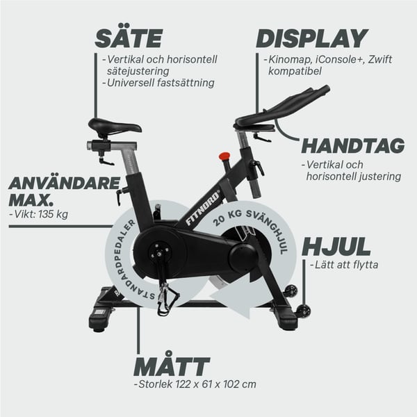 FitNord Racer 500i Spinningcykel med LCD-display 4