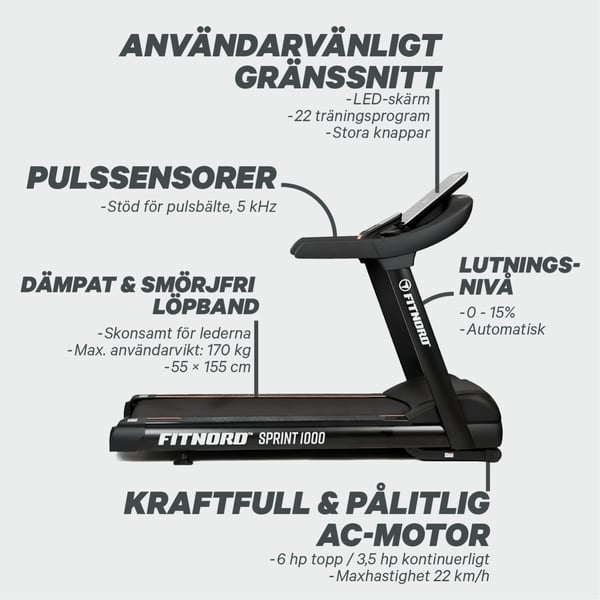 FitNord Sprint 1000 Löpband 2