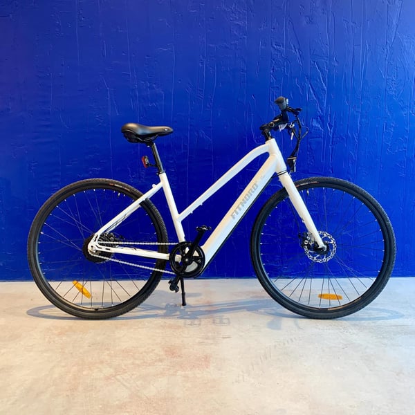 **OUTLET STOCKHOLM** FitNord Flow Single Speed ​​Elcykel, Vit (280 Wh batteri) 1
