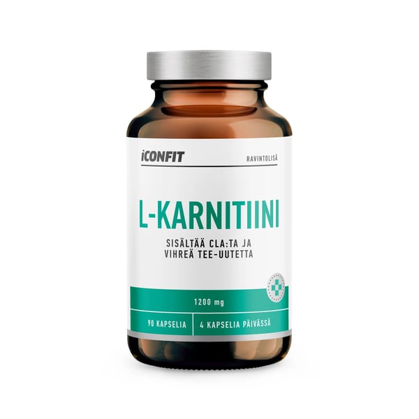 ICONFIT L-Karnitin (Innehåller CLA och grönt te-extrakt), 1000 mg / dos, 90st — L-karnitin 1