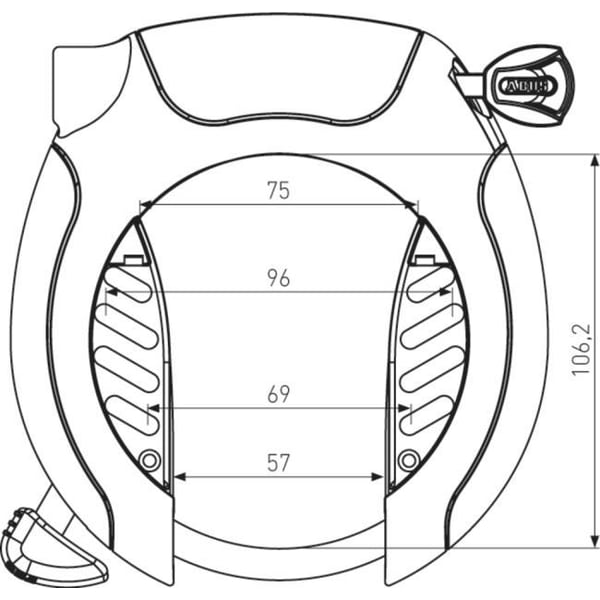ABUS PRO SHIELD™ XPLUS 5955 NR - Praktiskt Ramlås för Cykel