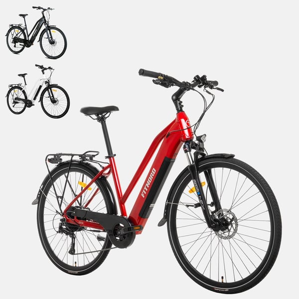 FitNord Ava 300 Elcykel 2024, röd (720 Wh batteri)