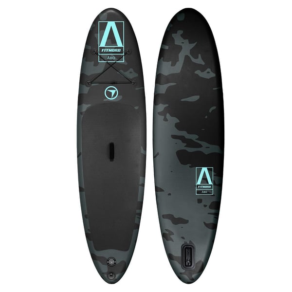 FitNord Aqua Lite SUP-brädset, Åbo (svart-turkos), med aluminiumpaddel