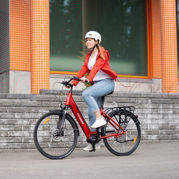 FitNord Classic 500 Elcykel 2023, röd (630 Wh batteri)