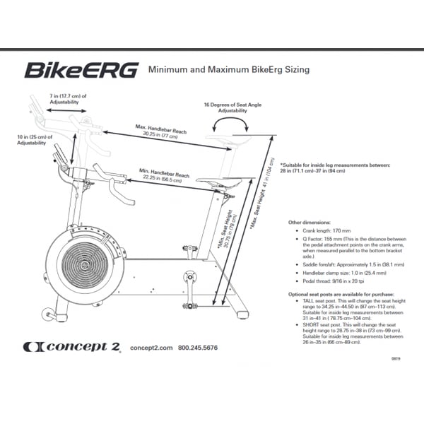 Concept2 BikeErg, Spinningcykel