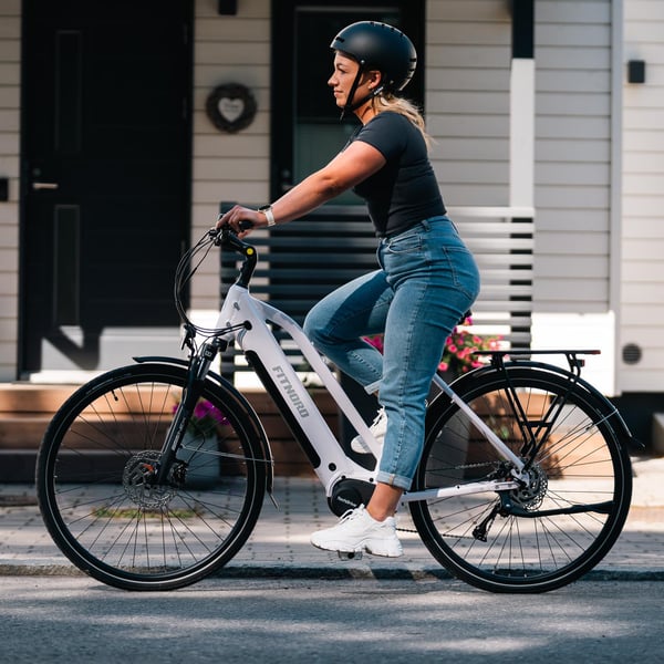 FitNord Ava 500 Elcykel 2024, vit (612 Wh batteri)