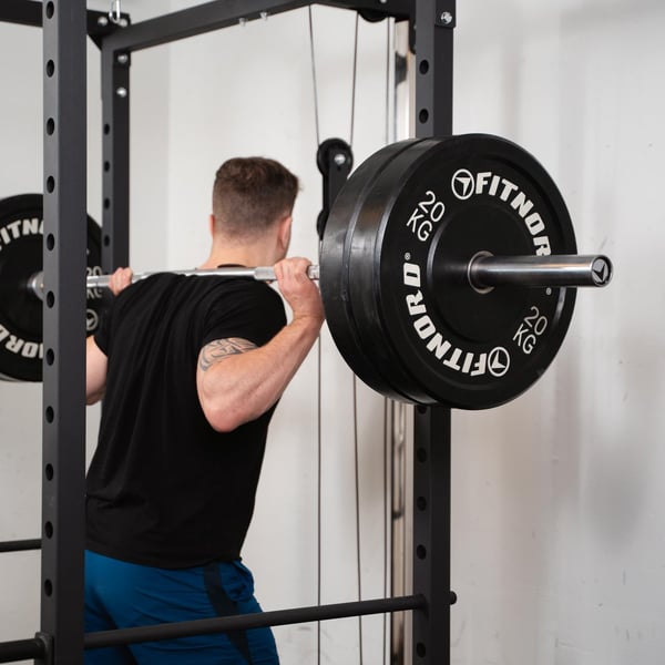 FitNord Power Rack 500 med övre och nedre kabeldrag