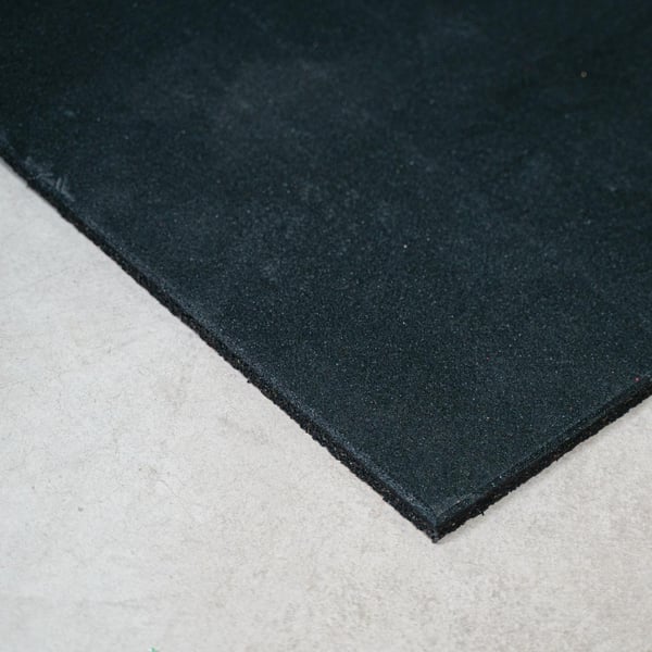 FitNord Gymgolv, gummi 1m x 1m x 30mm, svart