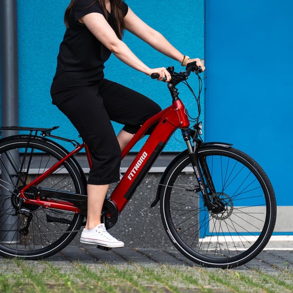FitNord Ava 300 Elcykel 2024, röd (720 Wh batteri)
