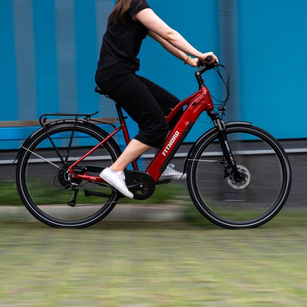 FitNord Ava 300 Elcykel 2024, röd (720 Wh batteri)