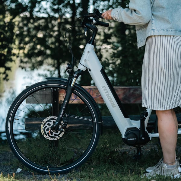 FitNord Classic 500 Elcykel 2024, vit (612 Wh batteri)