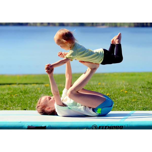 FitNord Airtrack luftvoltbana 3 x 1 meter, turkos
