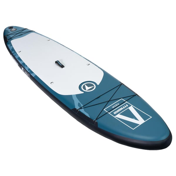 FitNord Aqua 330 SUP-brädset, KEMI (vit-svart), med glasfiberpaddel