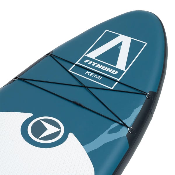 FitNord Aqua 330 SUP-brädset, KEMI (vit-svart), med glasfiberpaddel