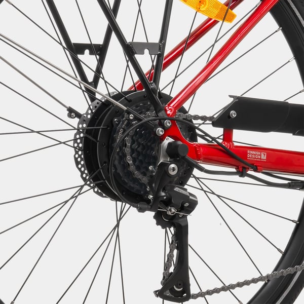 FitNord Ava 300 Elcykel 2024, röd (720 Wh batteri)