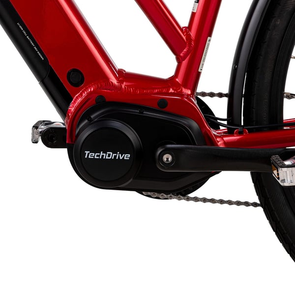 FitNord Ava 500 Compact Elcykel, röd (630 Wh batteri)  med ytterligare ett års garanti