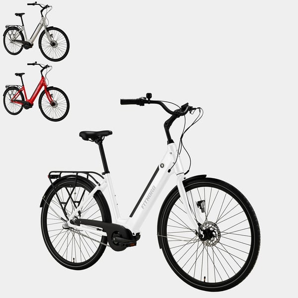 FitNord Classic 300 Elcykel 2024, vit (504 Wh batteri)