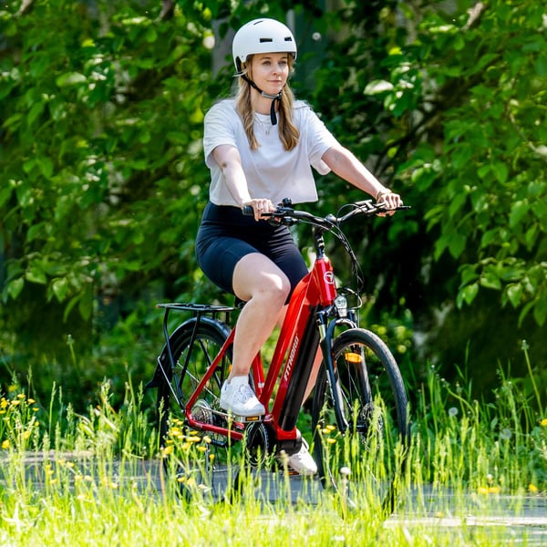 FitNord Ava 500 Elcykel 2023, röd (630 Wh batteri)