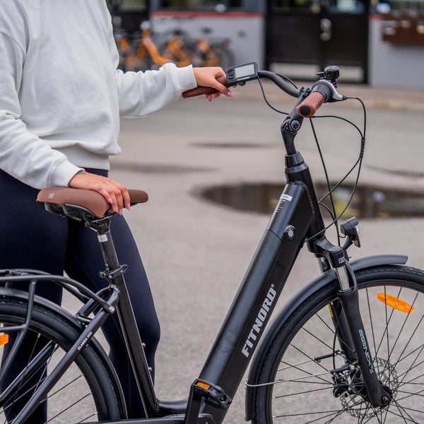 FitNord Classic 500 Elcykel, svart (630 Wh batteri)  med ytterligare ett års garanti