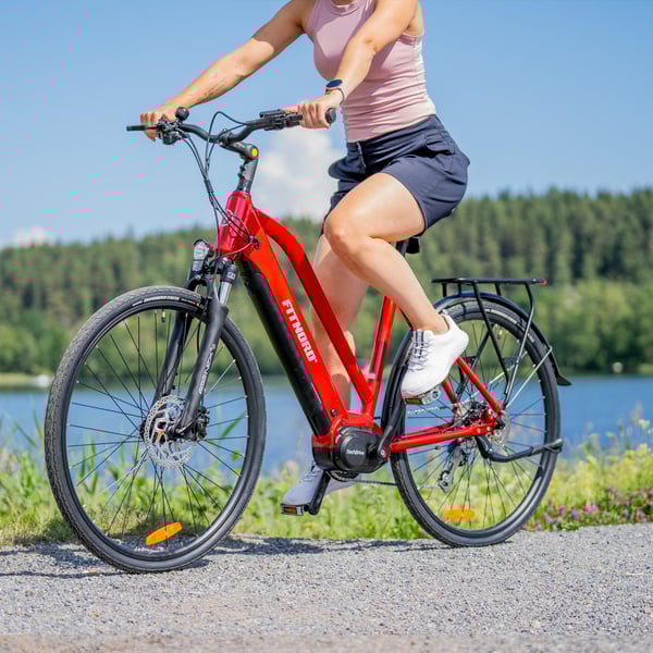 FitNord Ava 500 Elcykel 2023, röd (630 Wh batteri)