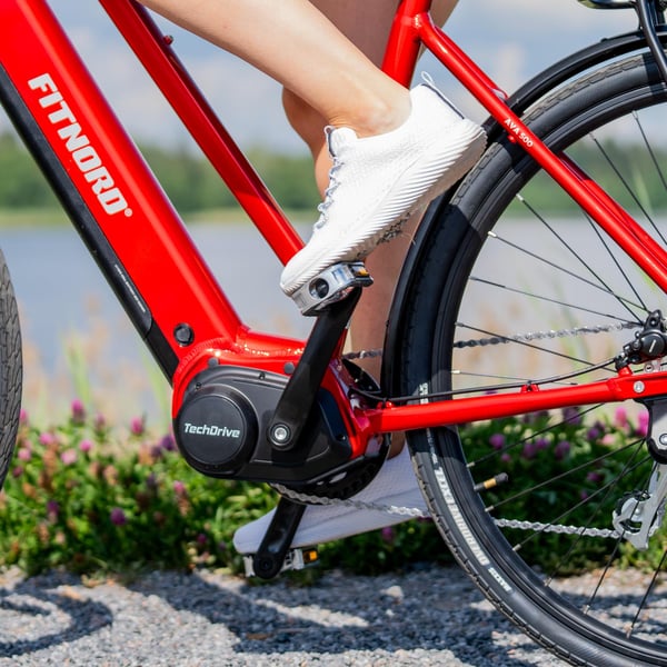 FitNord Ava 500 Elcykel 2023, röd (630 Wh batteri)