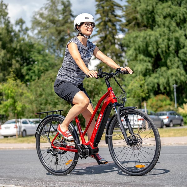 FitNord Ava 700 Elcykel, röd (720 Wh batteri)  med ytterligare ett års garanti