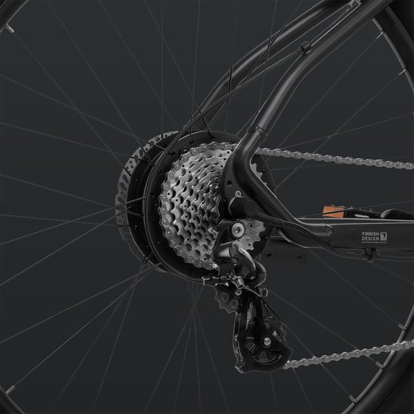 FitNord Ranger 200 Elmountainbike 2024, svart (540 Wh batteri)