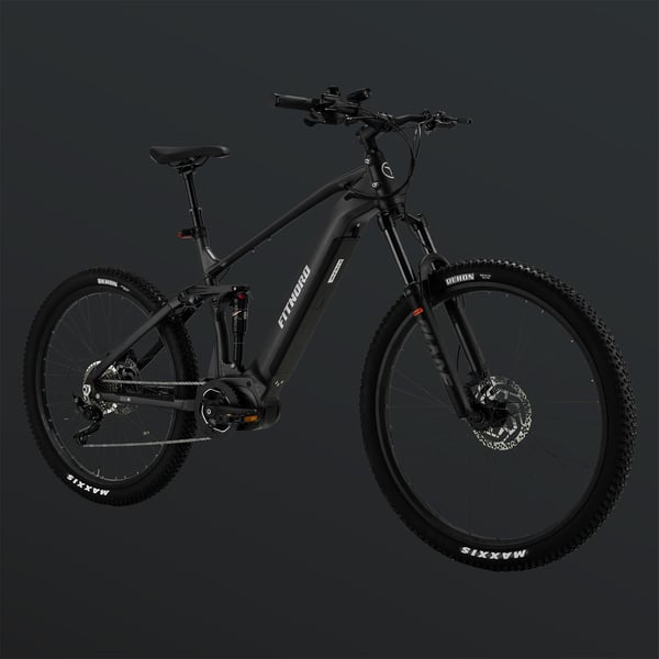 FitNord Ranger 700FS heldämpad Elmountainbike 2024, svart (720 Wh batteri)