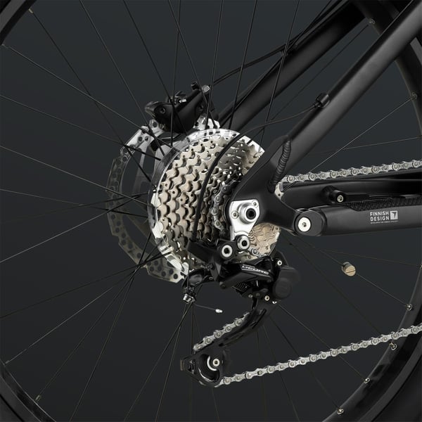 FitNord Ranger 700FS heldämpad Elmountainbike 2024, svart (720 Wh batteri)