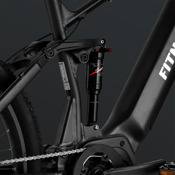 FitNord Ranger 700FS heldämpad Elmountainbike 2024, svart (720 Wh batteri)
