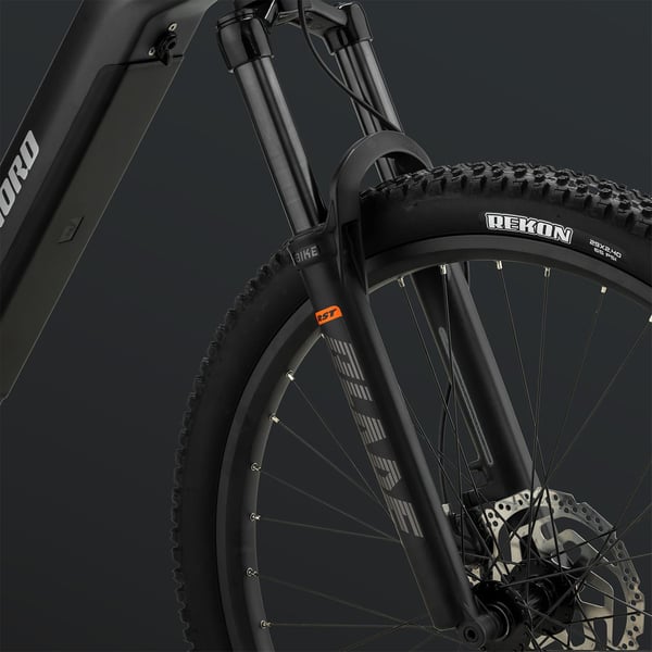 FitNord Ranger 700FS heldämpad Elmountainbike 2024, svart (720 Wh batteri)