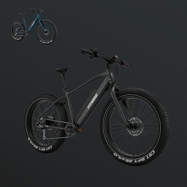 FitNord Rumble 300 Elfatbike 2024, svart (720 Wh batteri)