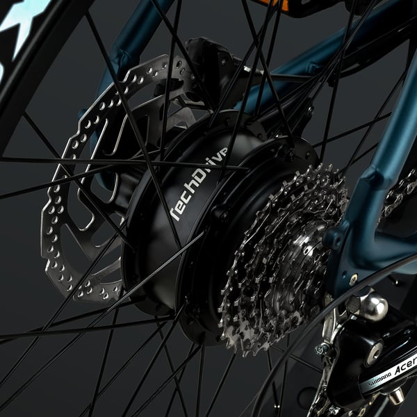 FitNord Rumble 300 Elfatbike 2024, blå (720 Wh batteri)