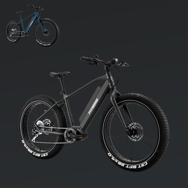 FitNord Rumble 500 Elfatbike 2024, svart (720 Wh batteri)