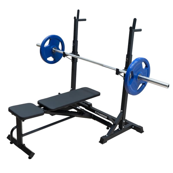 FitNord Bänkpress- och knäböjställning med justerbar bredd