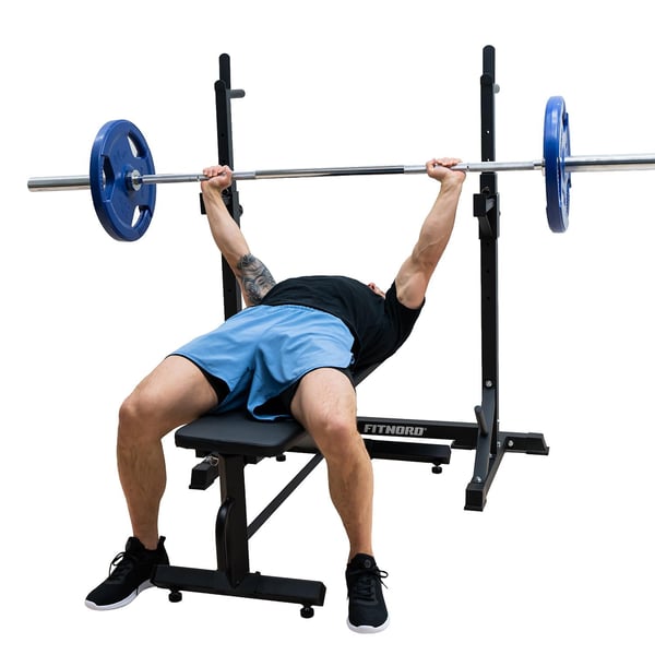 FitNord Bänkpress- och knäböjställning med justerbar bredd
