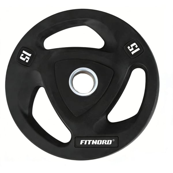 FitNord Viktskiva 15kg, Tri-Grip Black