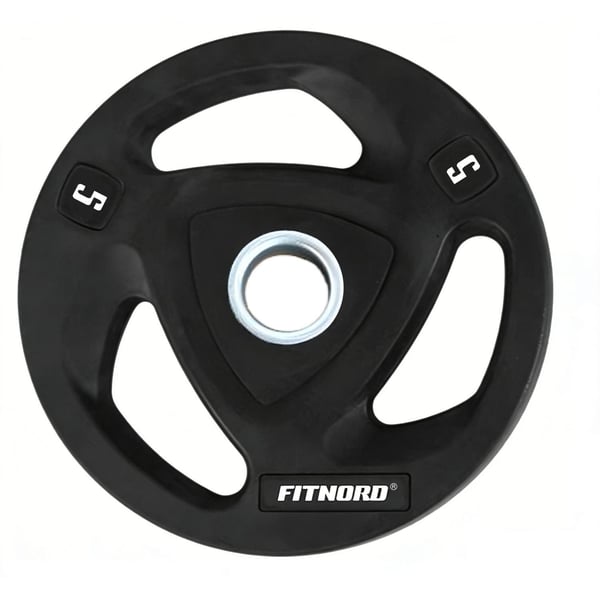 FitNord Viktskiva 5kg, Tri-Grip Black