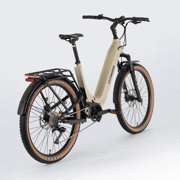 FitNord Venture 700FS DesertMax Elcykel, matt sand, Ram 48 cm, däck 27,5", batteri 720 Wh