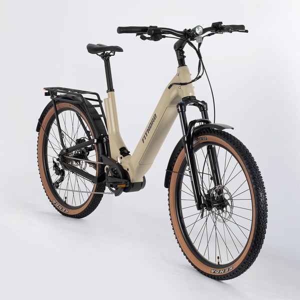 FitNord Venture 700FS DesertMax Elcykel, matt sand, Ram 48 cm, däck 27,5", batteri 720 Wh